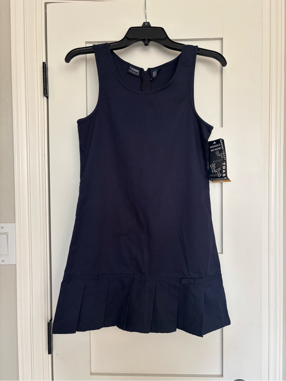 French Toast Navy Sleeveless Pleated-Hem School Jumper Dress - Picture 5 of 9